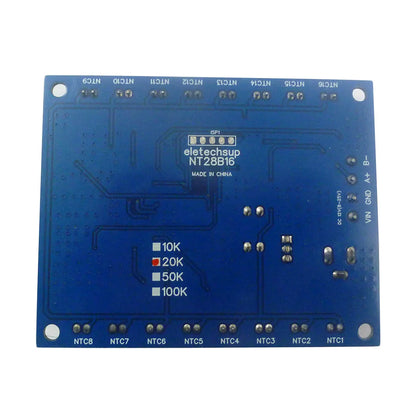 NT28B16 DC 12V 24V 16CH RS485 Temperature Collector Module Resistance measurement Multimeter 10K/20K/50K/100K B3950 NTC Sensor