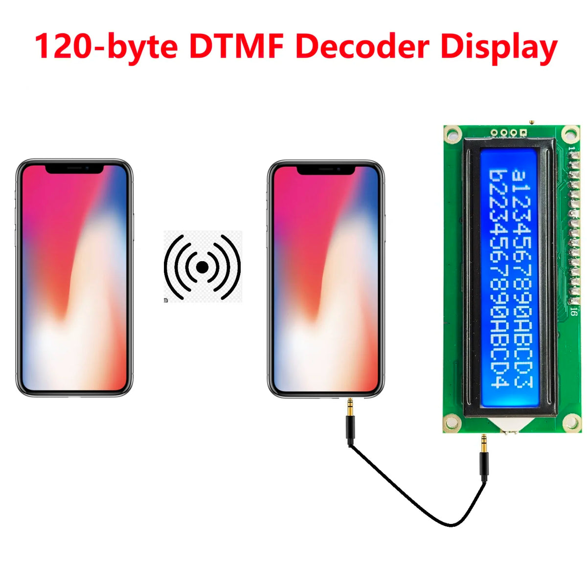 DTMFA32 120-Byte DTMF Decoder LCD Display Audio Decoding Module MT8870 Smart Home Controller Board for Phone Walkie-talkie