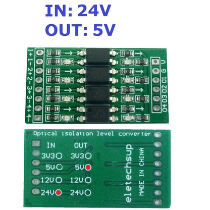 OP71A04 4ch 3.3V 5V 12V 24V Digital Logic Level Conversion Module PNP/NPN to NPN Optical Isolation Board for Arduiuo  NANO STM32 AVR