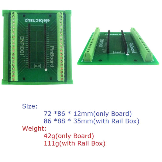 DNPIC01 DIN Rail Mounted GPIO PinBoard Screw Terminal Block Adapter Board for RasPi RPI PLC Module - Integrated Circuit