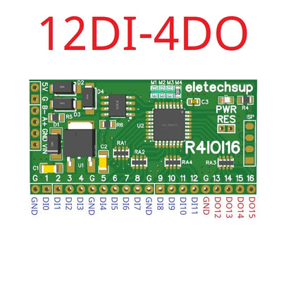 R4IOI16 16DI/16DO/8DI-8DO/4DI-12DO/12DI-4DO Modbus Rtu Digital IO RS485 2.54mm Pin Core Board for Arduino ESP32 ESP8266 PLC Smart Home