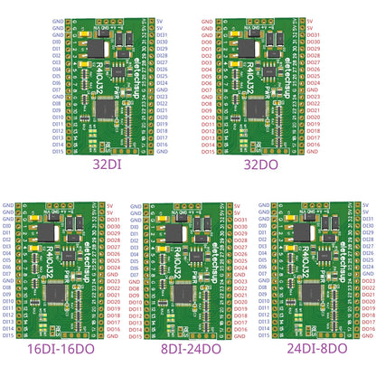 R4IOJ32 32CH RS485 2.54mm Pin Core Board Modbus Rtu Input and Output Control PLC HMI Remote IO Expanding Board R4IOJ32 DC 5V 12V 24V