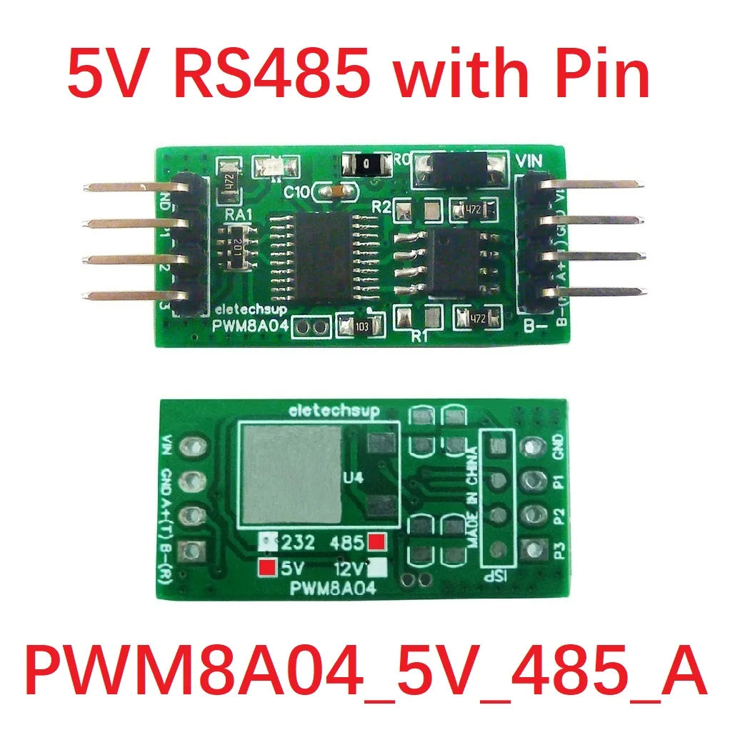 PWM8A04 3Ch RS485 to PWM Square Wave Pulse Generator 1Hz-20kHz Frequency Duty Cycle Adjustable DC 5V 12V