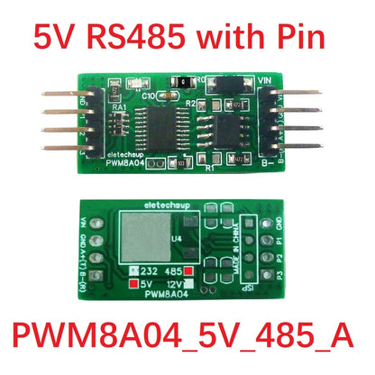 PWM8A04 3Ch RS485 to PWM Square Wave Pulse Generator 1Hz-20kHz Frequency Duty Cycle Adjustable DC 5V 12V