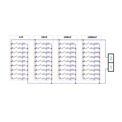 DNC2B04 1nF to 9999nF Step-1nF cztery dekady Programmable Capacitor Board Polypropylene Film Capacitor C35 DIN Rail For PLC