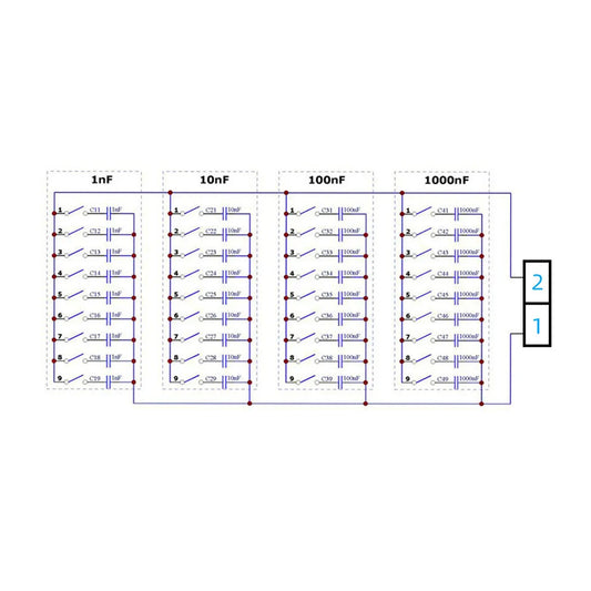 DNC2B04 1nF to 9999nF Step-1nF cztery dekady Programmable Capacitor Board Polypropylene Film Capacitor C35 DIN Rail For PLC