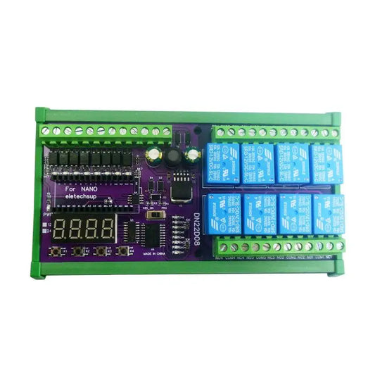 DN22D08 8CH DC 12V 24V Multifunction Delay Timer Switch Board RS485 PLC IO Expanding Module For Arduino NANO V3.0