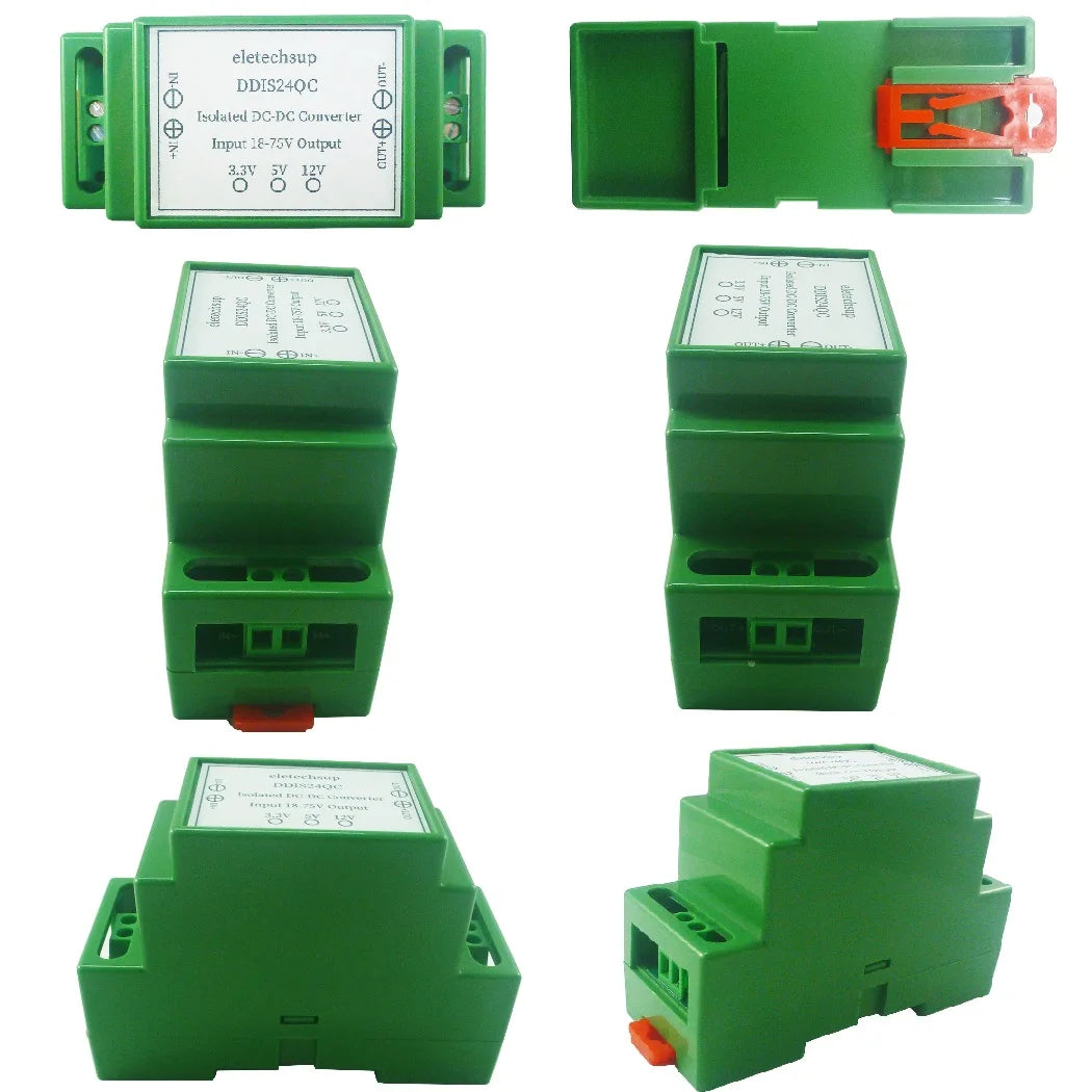 DDIS24QC 15W DC 24V 36V 48V to 12V 5V 3.3V DIN Rail Isolated Power Supply Module DC-DC Buck Converter for PLC RS485 IO Relay LED