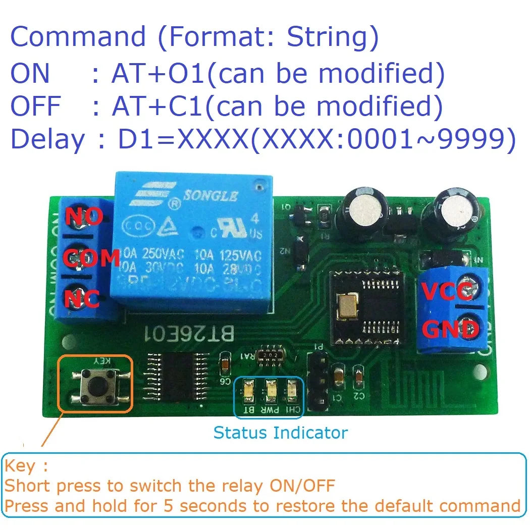 BT26E01 DC 12V  Bluetooth-Compatible Relay 2.4G RF Remote control IOT Module Command customization Switch Board for IOS Android BLE