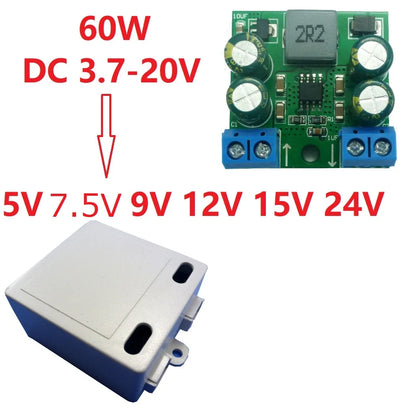 ND04BOTA 60W Step-Up DC-DC Converter Module 3.7-19V to 5V 7V5 9V 12V 15V 24V for Arduiuo NANO  esp8266