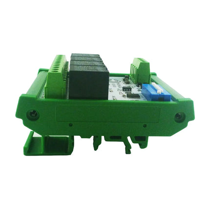 RYR404A 4CH DC 12V 24V Modbus RTU RS485 DO Relay Module DIP Switch Setting Parameters With DIN BOX