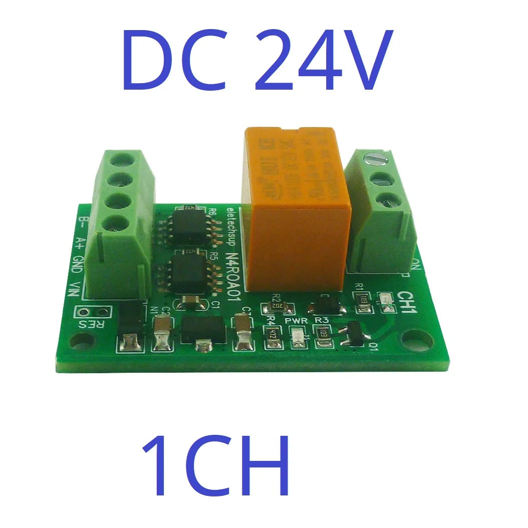 N4ROA01 N4ROB02 Mini Size 1/2CH Multifunction RS485/RS422 Relay Module 8 Commands ON OFF Momentary Self-locking Interlock Delay DC 12V/24V