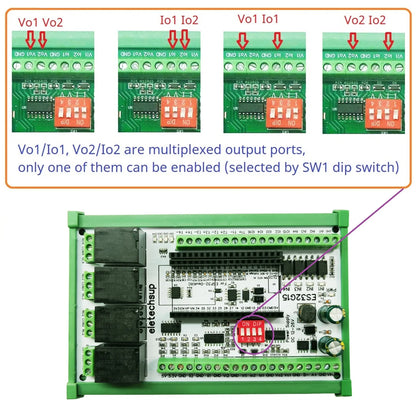 ES32G15 ESP32-DevKitC Smart Home Expansion Board NTC Temperature Collection Current Voltage Input Output Relay Switch for Arduino MQTT