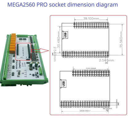 DNMPB28 DC 12 24V Multifunction MEGA2560 Pro Expanding Board Current Voltage ADC Collection NPN PNP Isolated DI Relay Mos DO for Arduiuo