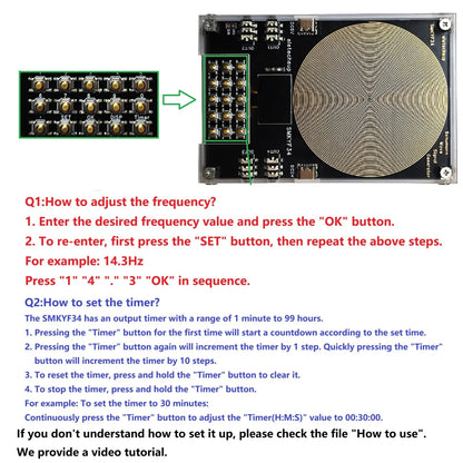 SMKYF34  Schumann Generator 0.01HZ-500KHZ High-precision  4 External Antenna Interface Cascadeable 7.83 Equipment OLED Display Timer