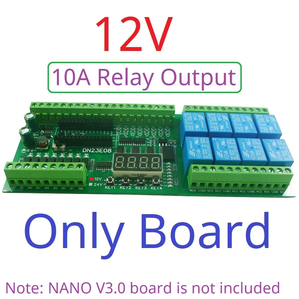 DN24F08 DN23E08 8AI-8DI-8DO Multifunction IO Expanding Module for ARDUINO NANO V3.0 RS485 Modbus RTU Open PLC LED Current Voltage Sensor