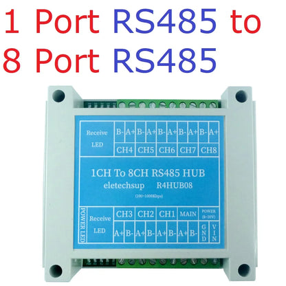 ET69C02 R4HUB08 ETHUB18 1/8 Port Industrial Modbus Gateway Ethernet Network to RS485 HUB RUT TCP/IP MQTT HTTP