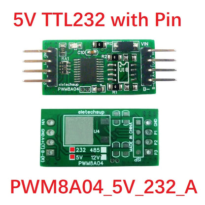 PWM8A04 3Ch RS485 to PWM Square Wave Pulse Generator 1Hz-20kHz Frequency Duty Cycle Adjustable DC 5V 12V