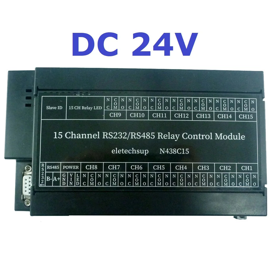 N438C15 Integrated Circuit: 2 in 1 15ch RS485 RS232 Modbus RTU Relay Board with TVS ESD Protection