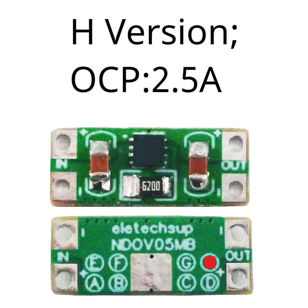 NDOV05MB DC 3.3-5V 0.2-2.5A Overvoltage Overcurrent Power Supply Protector OCP OVP UVLO OTP Protection Module for 18650 Lion Lifepo4 NIMH