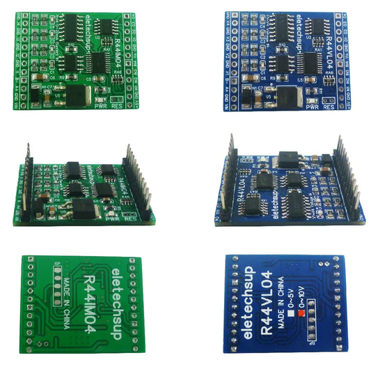 R44VL04 12CH 12V 24V RS485 Analog Digital IO Module 4AI-4DI-4DO PLC Remote I/O Board Modbus RTU 01/02/03/04/05/06/15/16 Function Code