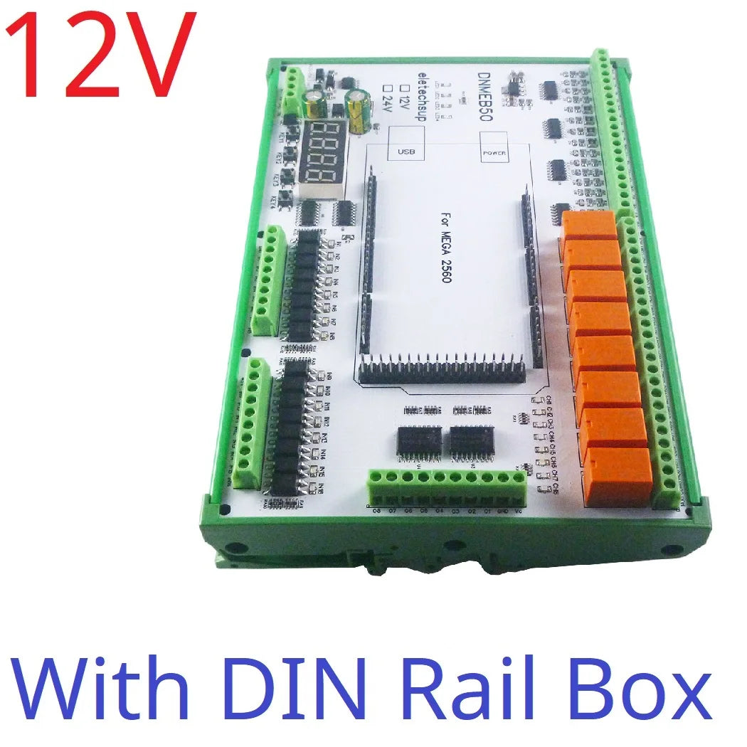 DNMEB50 16AI-16DI-16DO 4-20MA Current 0-5V/10V/30V Voltage Dry Wet Contact MOS RS485 Relay MEGA2560 R3 Expanding Board for Arduino PLC