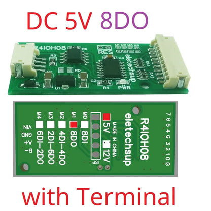 R4IOH08 8DI 8DO 4DI-4DO 2DI-6DO 6DI-2DO Multipurpose RS485 Digital Input Output Module mini PLC IO Dilator DC 12V 24V for Arduino