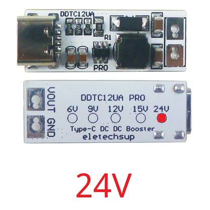 DDTC12UA_PRO Full Function Type-C PD QC USB 5V to 5V to 6V 9V 12V 15V 24V 9W DC-DC Boost Converter for Arduino Smart Home Speaker