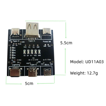 UD11A03 DT3 Data Cable Detection Board USB Cable Tester Short Circuit On-Off Switching For  Type-C Micro  Lightning Test Board Tool