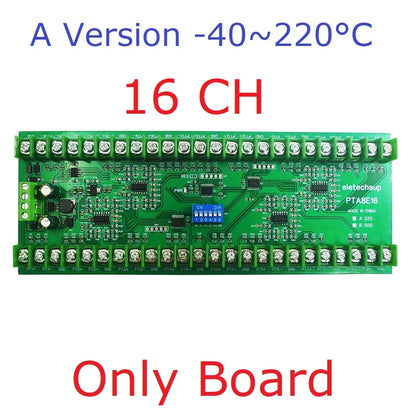 PTA8E16 16CH DC 12V 24V Temperature Analog PT100 Resistance RS485 Collector Modbus RTU -40-500 High Temperature Acquisition Board