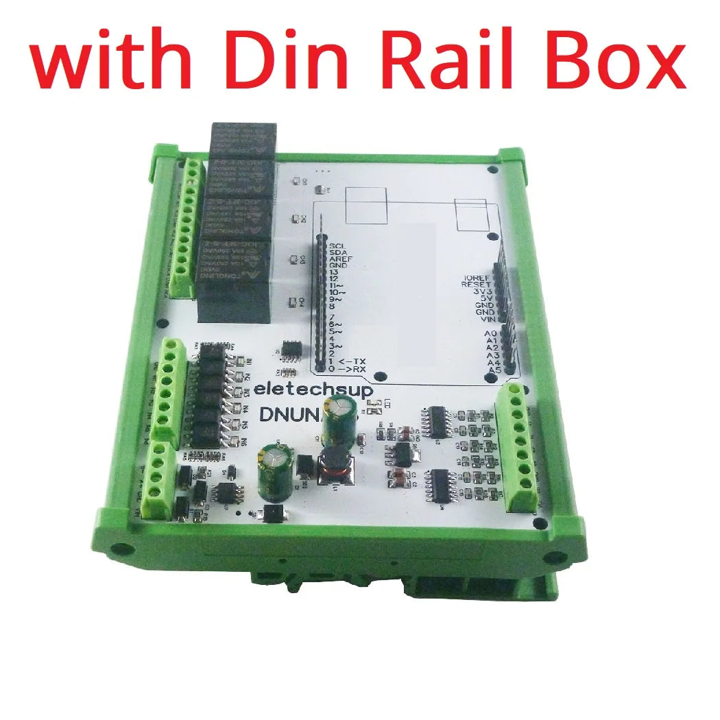 DNUNA16 DC 12V 24V DIN Rail Analog Digital Inpuut Output Expanding Board Simple Open PLC Diy Module for Arduino UNO LED Solar Battery