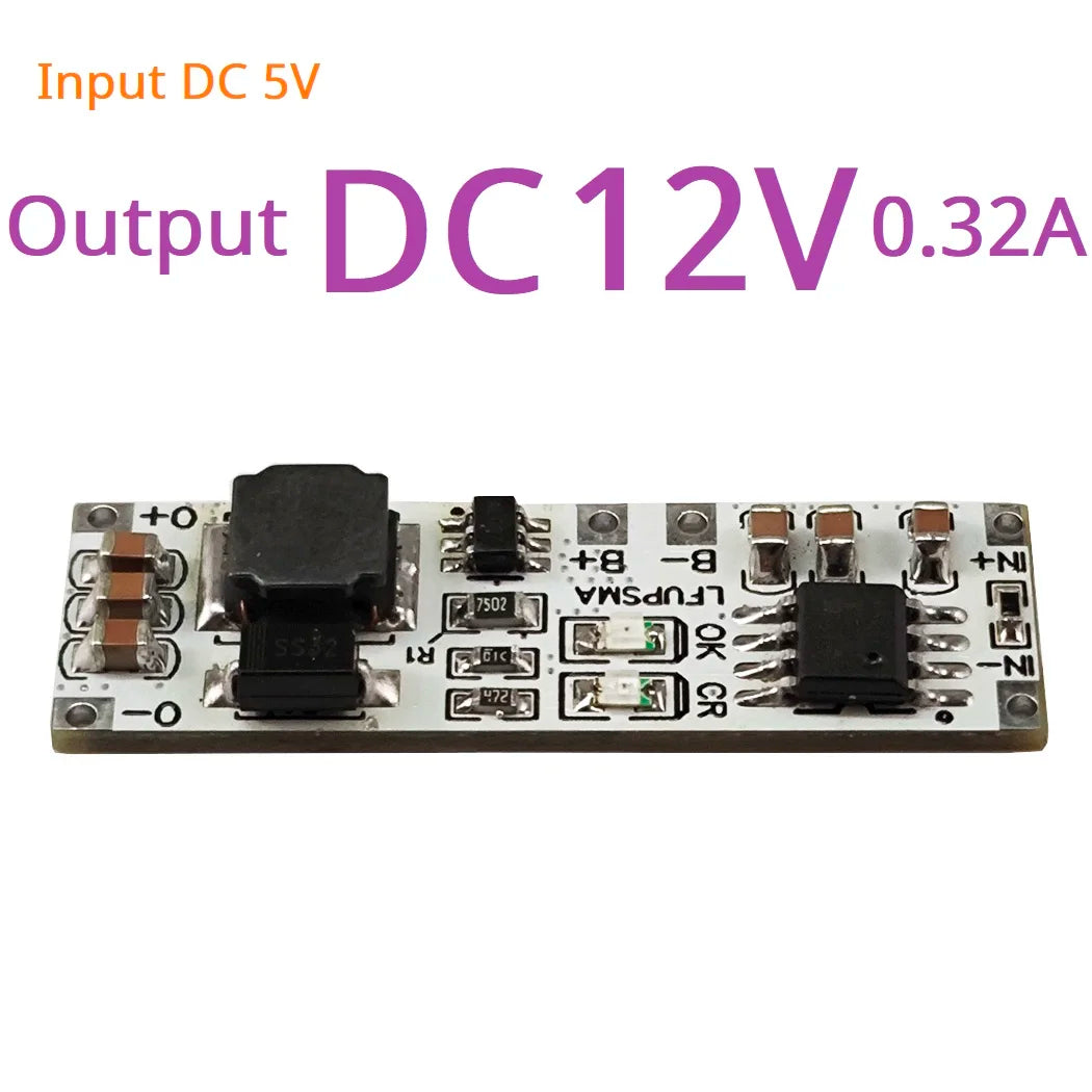 LFUPSMA LiFePO4 3.6V Charger & Booster DC 3.2V to 5V 9V 12V Step-up DC-DC Converter UPS Diy Board for Arduino ESP32 ESP8266 Wifi IOT