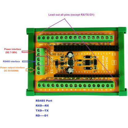 DNS3485 ESP32 S3 WiFi BLE RS485 485 BUS Expansion Board 2.4G Smart Home DIY Controller DIN Rail Module for Arduino IOT Simple PLC