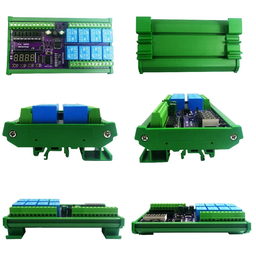 DN22D08 8CH DC 12V 24V Multifunction Delay Timer Switch Board RS485 PLC IO Expanding Module For Arduino NANO V3.0