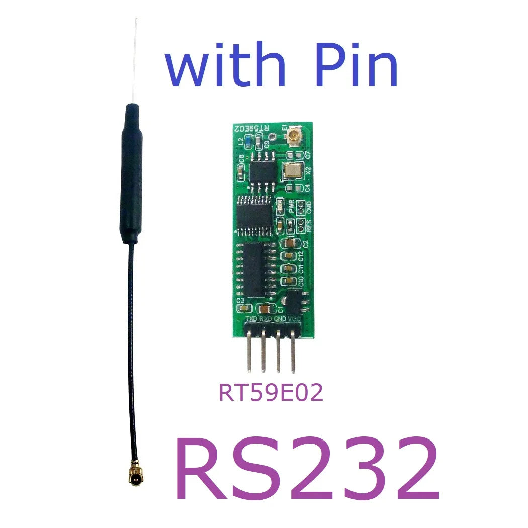 RT59E02 2400-2525MHz RS232 Serial Port Wireless Transceiver Module RF UART Board for ESP8266 NodeMCU PC Serial port COM Printers