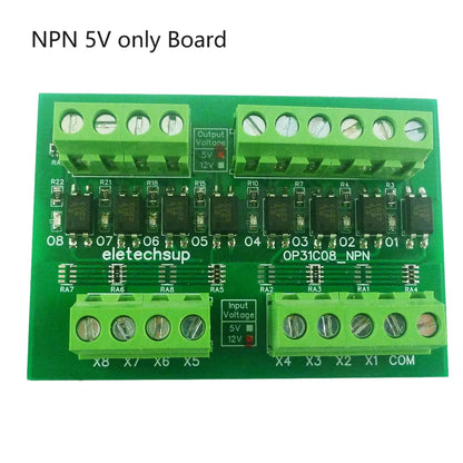 OP31C08 8Ch In 3-8V Out 3-8VLogic Protection Panel 5V Level Conversion Module Npn Pnp Isolation Ttl Lvttl Digital for Arduino Plc Mcu Pi