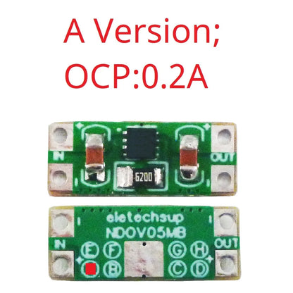 NDOV05MB DC 3.3-5V 0.2-2.5A Overvoltage Overcurrent Power Supply Protector OCP OVP UVLO OTP Protection Module for 18650 Lion Lifepo4 NIMH