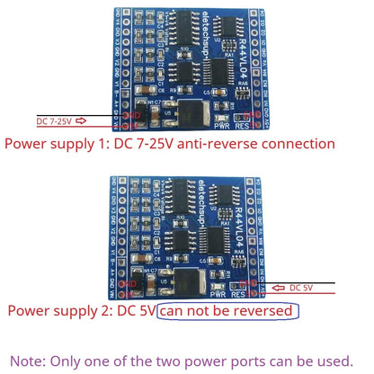 R44VL04 12CH 12V 24V RS485 Analog Digital IO Module 4AI-4DI-4DO PLC Remote I/O Board Modbus RTU 01/02/03/04/05/06/15/16 Function Code