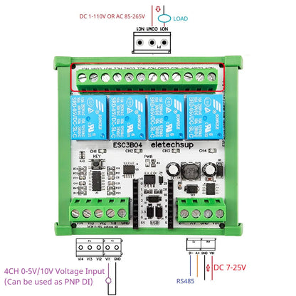 ESC3B04 DC 9V 12V 24V 4AI-4DO 0-10V Analog Input ESP32 C3 Super Mini RS485 Relay Expansion Board Smart Home IOT Simple PLC