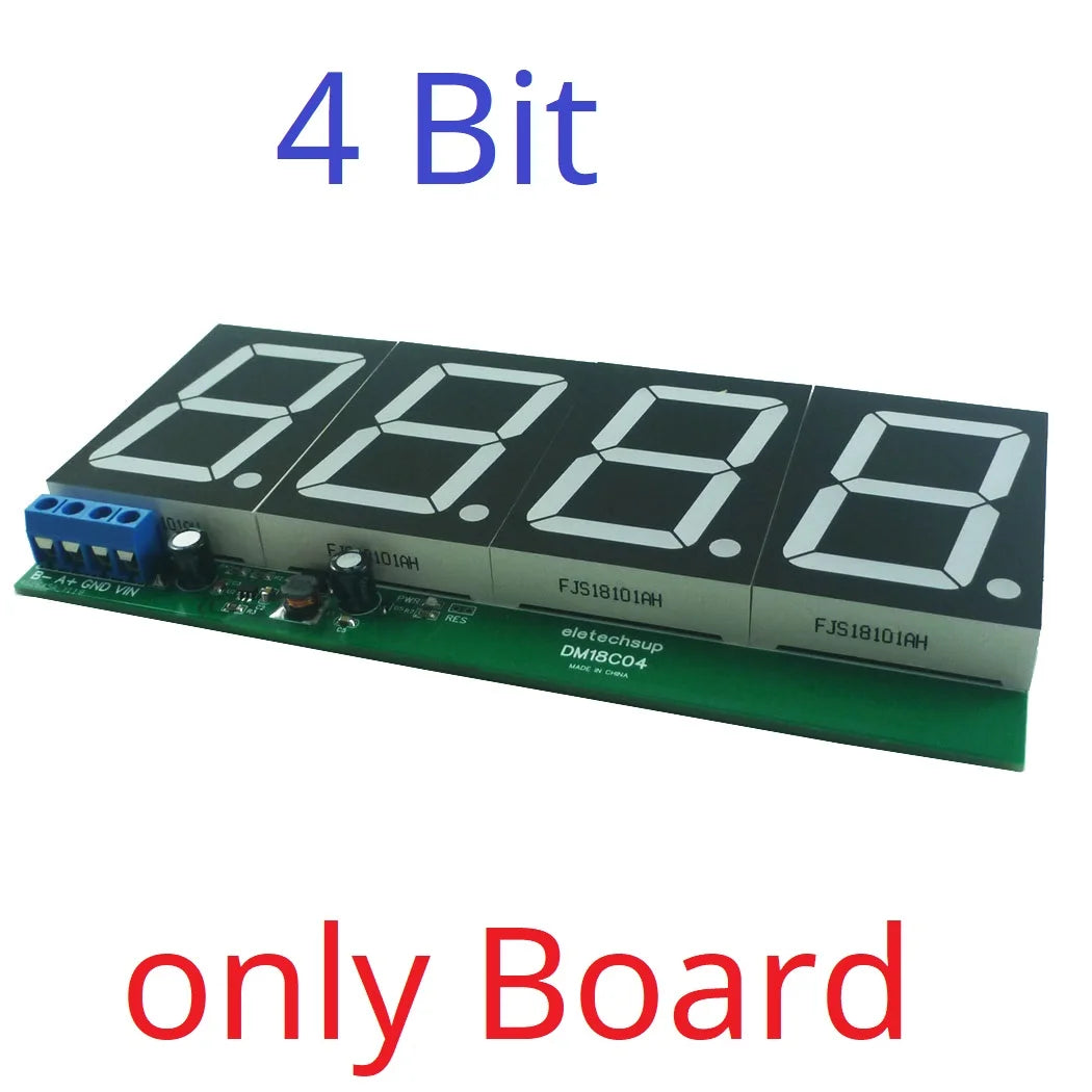 DM18A01 DM18B02 DM18C04 1-4 Bit DC 12V 24V 1.8 inch DIN shell RS485 Modbus RTU Digital Tube LED Board PLC IO Expanding Board