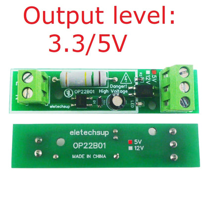 OP22B01 AC 110V 220V to 3.3V 5V 12V 24V Voltage Signal Detection Module Power ON/OFF Alarm Board for PLC RS485 IO Module