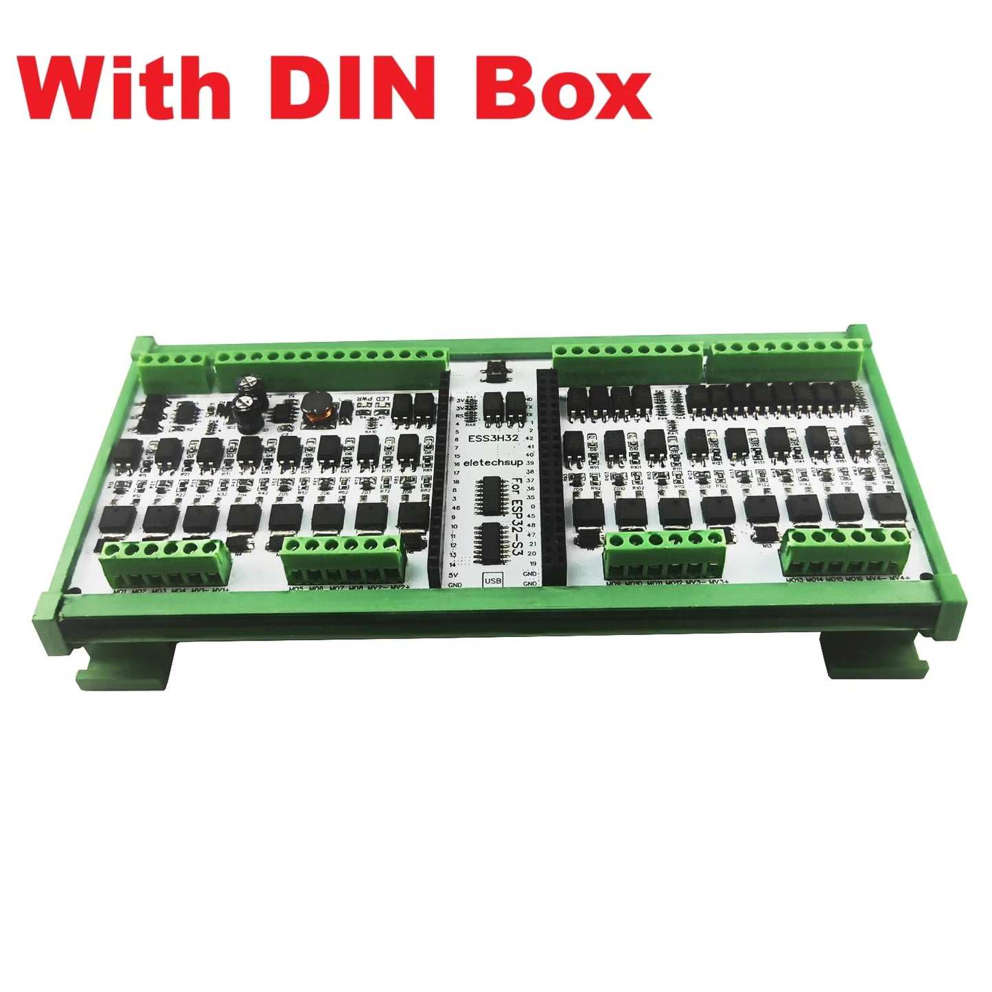 ESS3H32 16DI-16DO RS485 ESP32-S3 expansion board Wi Fi BLE 3A MOS PWM digital analog output solid-state relay module  44PIN ESP32 S3