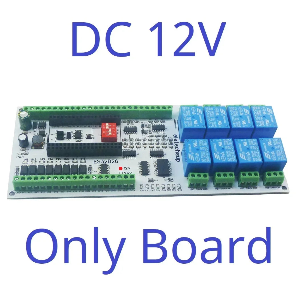 ES32D26 2AO-8AI-8DI-8DO ESP32 Wifi Network Relay Board 4-20MA 0-10V Digital Analog Input Output Module for Smart Switch IOT Simple PLC
