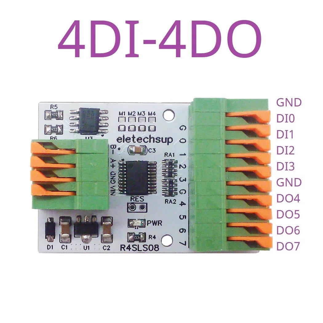 R4SLS08 8CH Multipurpose RS485 Modbus Rtu Digital IO Module 141R Spring Terminal Block Master-slave Digital Collection Control R4SLS08