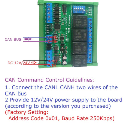 CAROA04 CAROB08 CAROC16 4/8/16 DI-DO CAN Relay Controller Module RS485 Digital NPN/PNP IO Expanding Board for CNC Car Automated Industry CARO