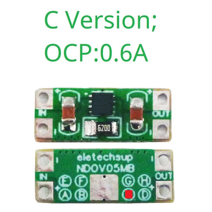 NDOV05MB DC 3.3-5V 0.2-2.5A Overvoltage Overcurrent Power Supply Protector OCP OVP UVLO OTP Protection Module for 18650 Lion Lifepo4 NIMH