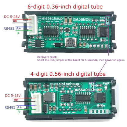DM56A04 DM36B06 DC 5V 12V 24V RS485 Digital Tube Characters LED Display Module Modbus RTU for PLC Configuration Software Configuration Software