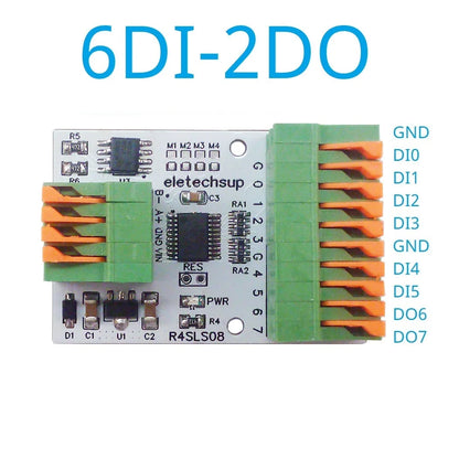 R4SLS08 8CH Multipurpose RS485 Modbus Rtu Digital IO Module 141R Spring Terminal Block Master-slave Digital Collection Control R4SLS08
