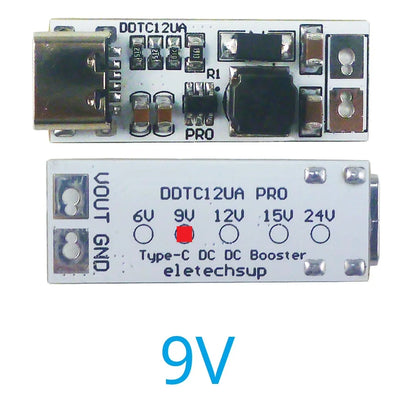 DDTC12UA_PRO Full Function Type-C PD QC USB 5V to 5V to 6V 9V 12V 15V 24V 9W DC-DC Boost Converter for Arduino Smart Home Speaker