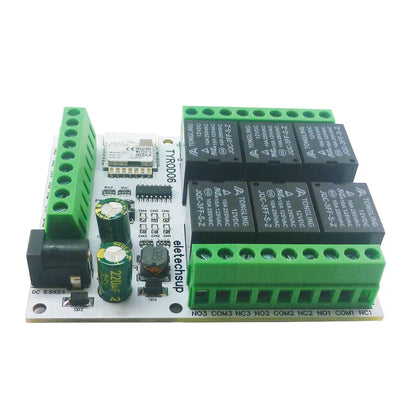 TYROD06 6 DI-DO DC 5V/12V/24V IOS Android Smart Wifi Relay 2.4G RF Remote Control IOT Switch NPN IN Dry Contact Out Tuya Smart Life APP